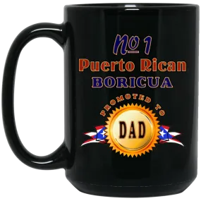 #1 Boricua Dad 15 oz. Black Mug