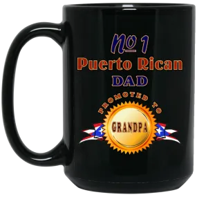 #1 Promoted Grandpa 15 oz. Black Mug