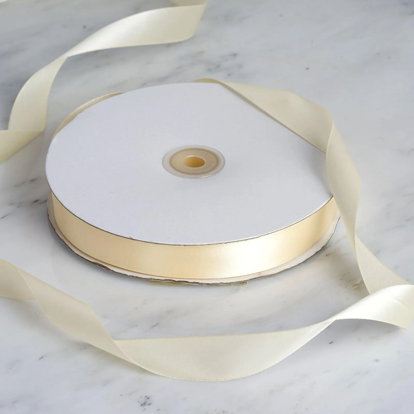 100 Yards 7 8" Ivory Single Face Decorative Satin Ribbon