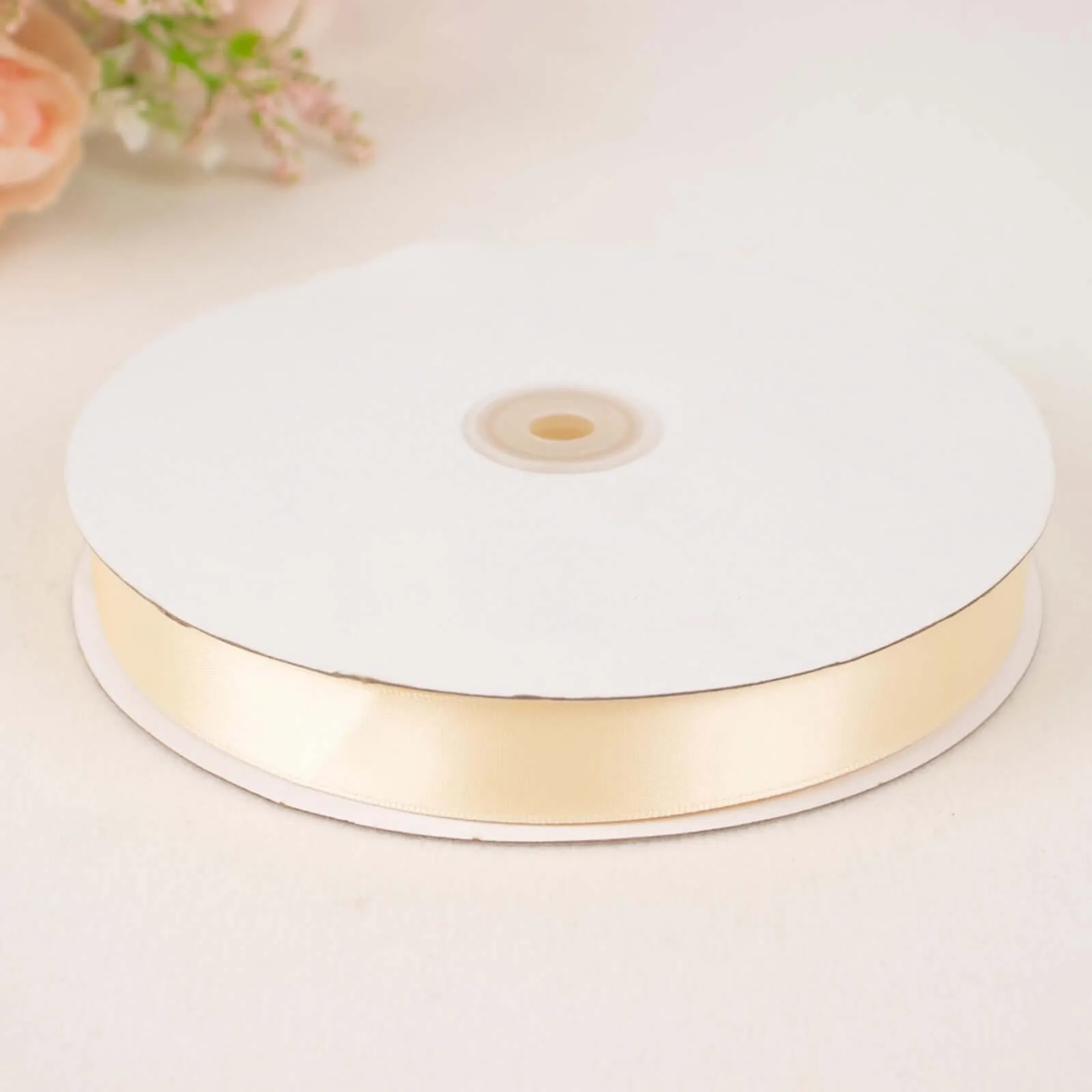 100 Yards 7 8" Ivory Single Face Decorative Satin Ribbon