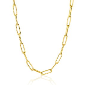 14K Large Paper Clip Chain Necklace