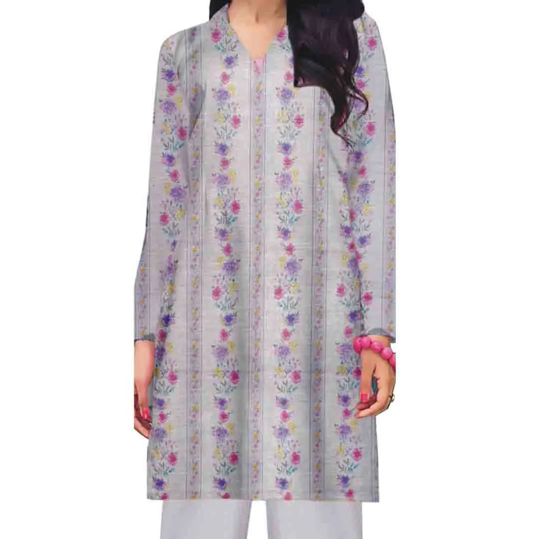 1PC- Unstitched Printed Khaddar Shirt PW8357