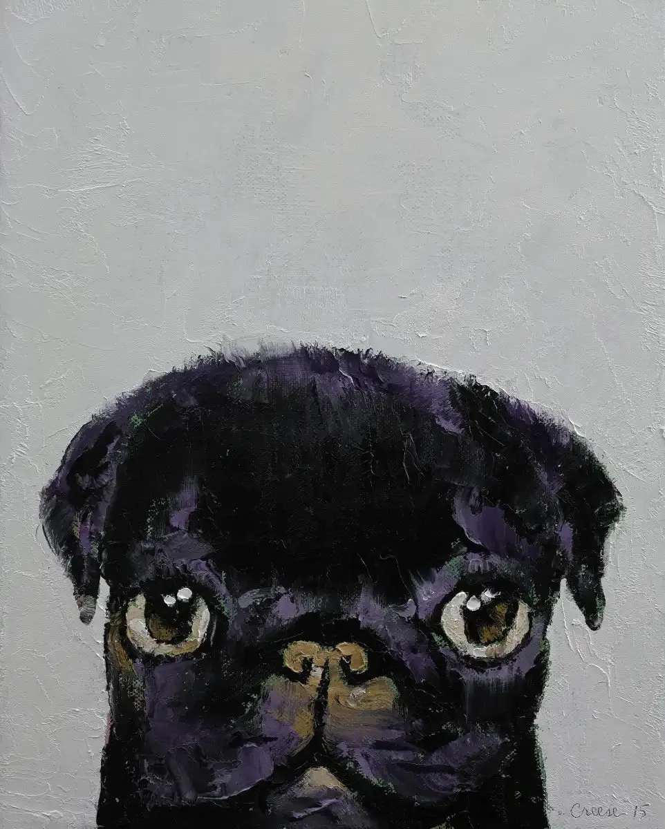 A Black Pug Wall Art