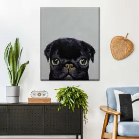 A Black Pug Wall Art