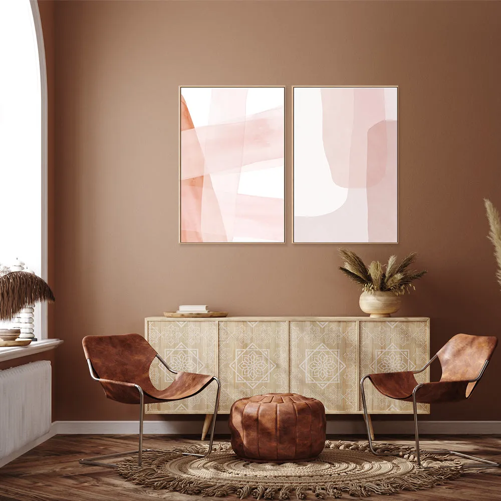 Abstract Blush Copper Stripes , By Dear Musketeer Studio