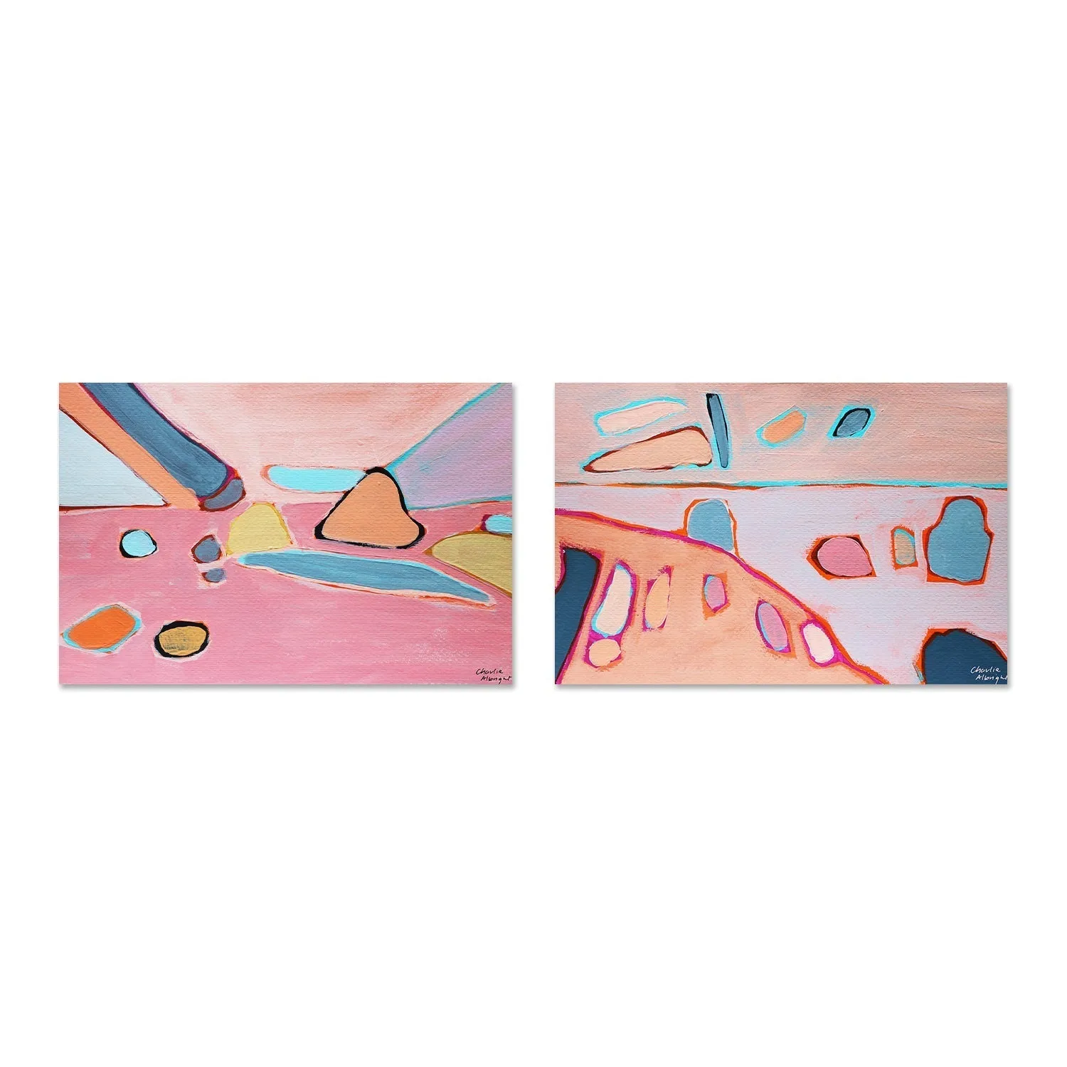 Abstract Open Land, Set of 2 , By Moments By Charlie