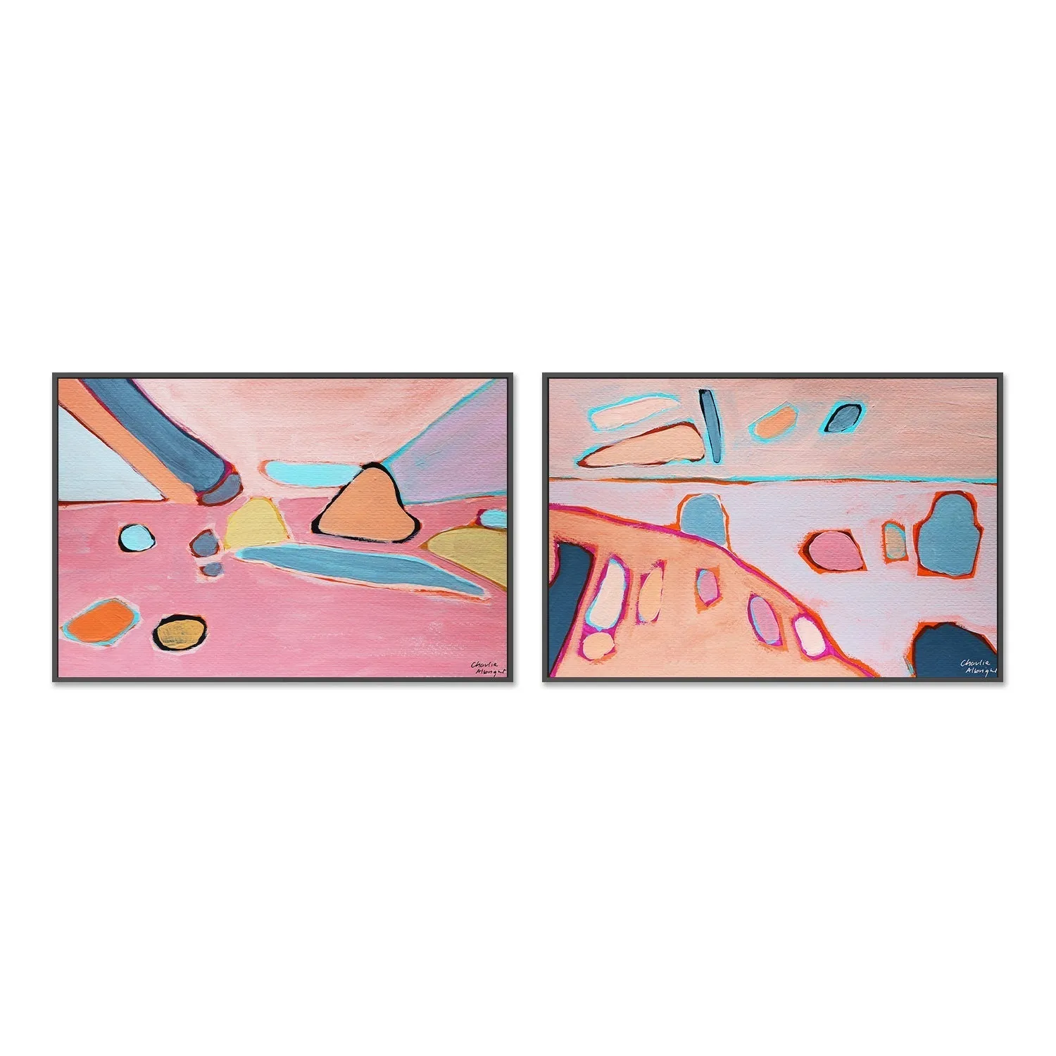 Abstract Open Land, Set of 2 , By Moments By Charlie