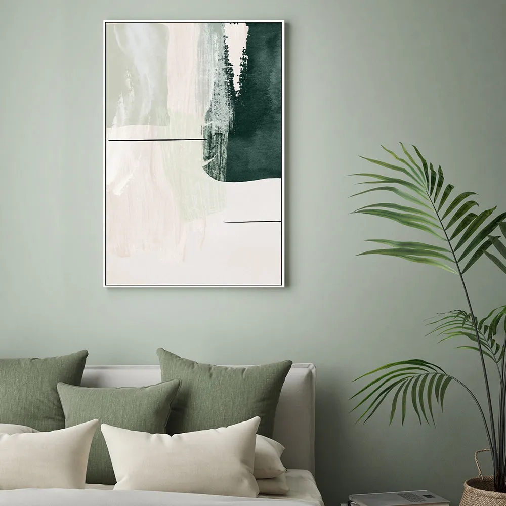 Abstract Shapes In Green, Style B , By Sally Ann Moss