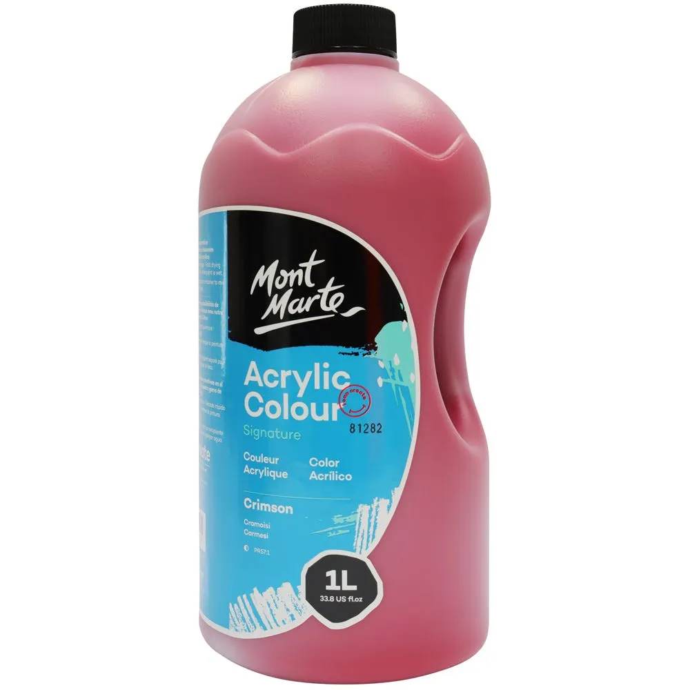 Acrylic Colour Signature 1L (33.8 US fl.oz) Bottle - Crimson