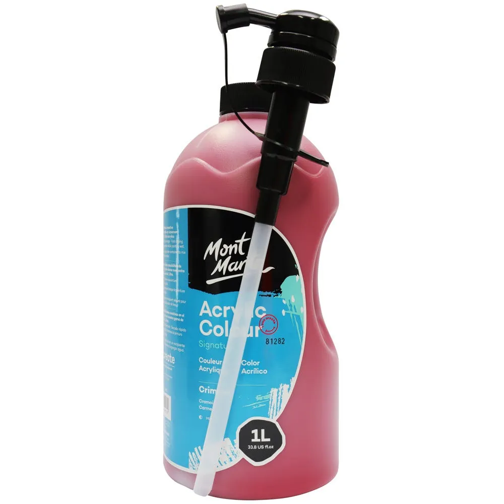 Acrylic Colour Signature 1L (33.8 US fl.oz) Bottle - Crimson