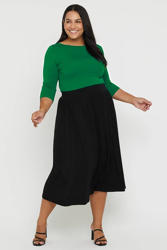 Ada Bamboo Boatneck Top - Green