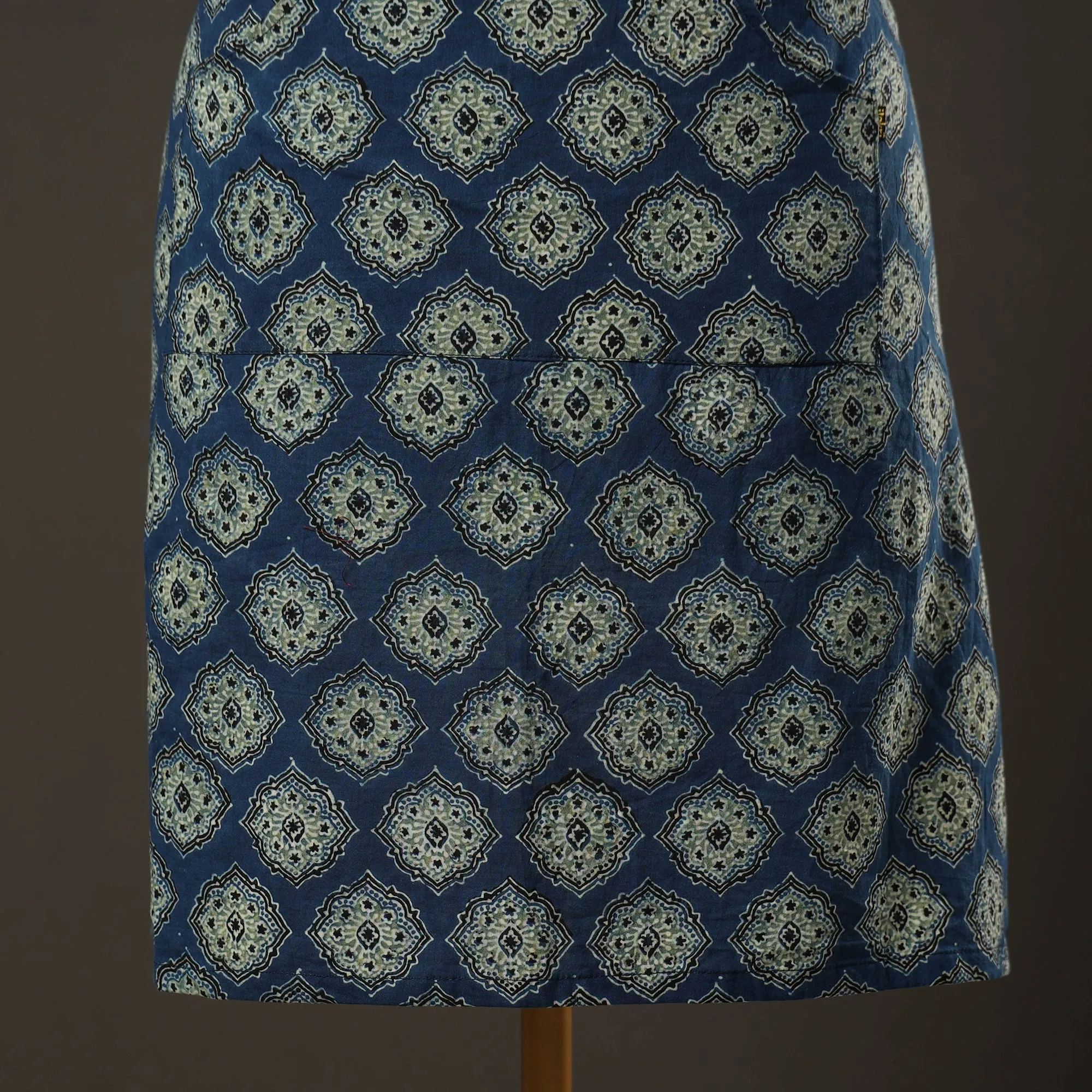 Ajrakh Block Printed Cotton Apron with Pocket 32