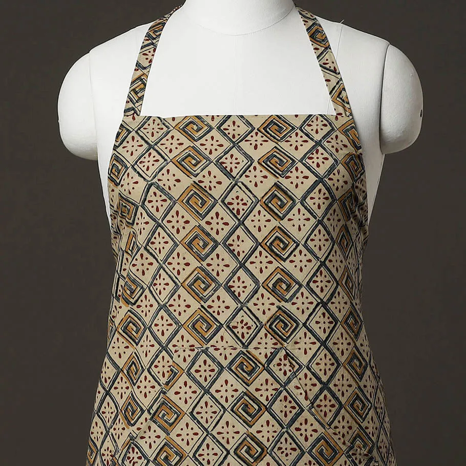 Ajrakh Block Printed Cotton Apron with Pocket