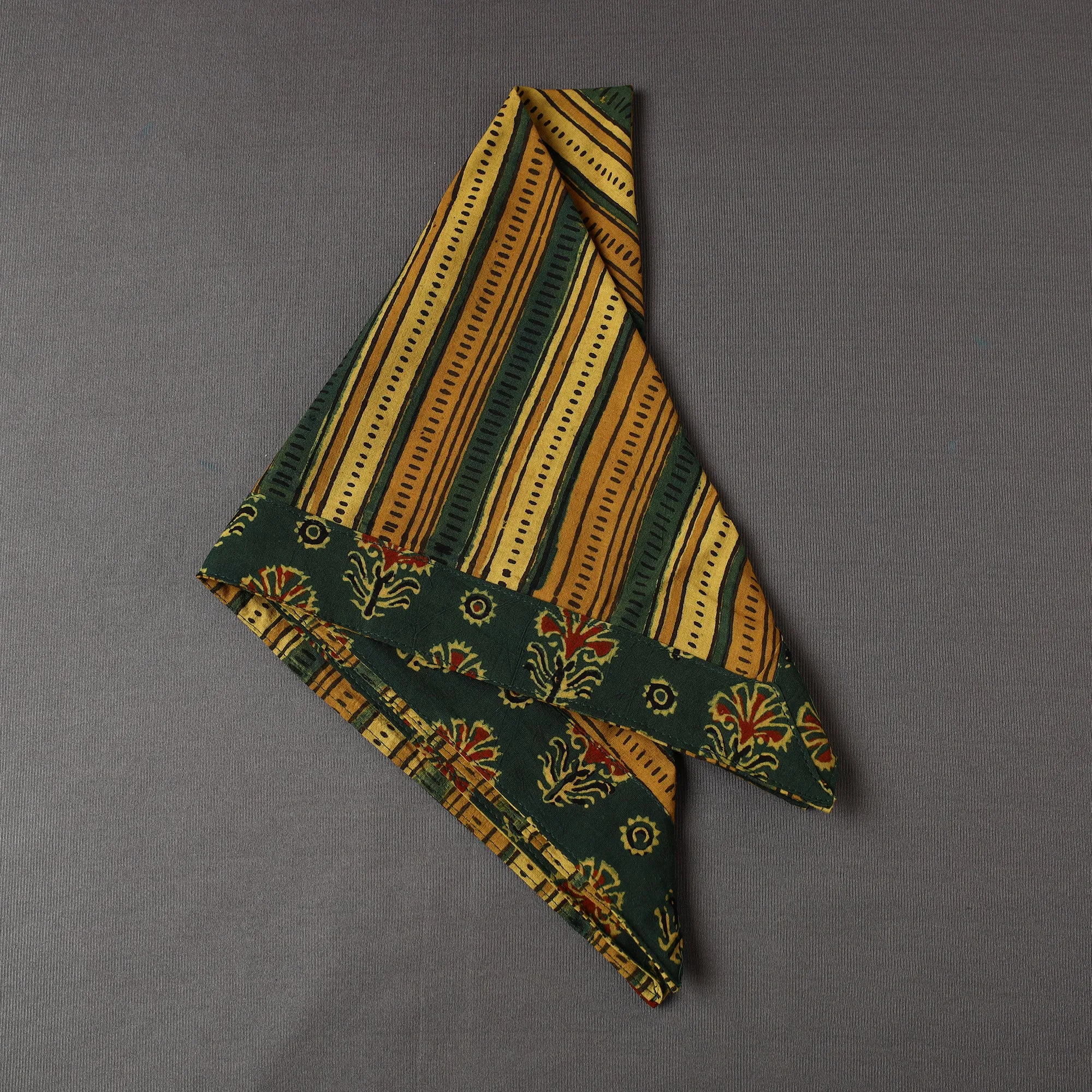 Ajrakh Block Printed Cotton Bandana