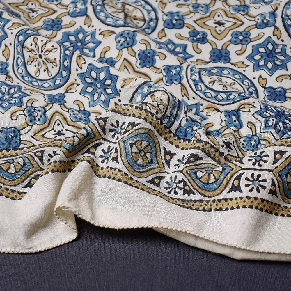 Ajrakh Block Printing Cotton Scarf from Kutch