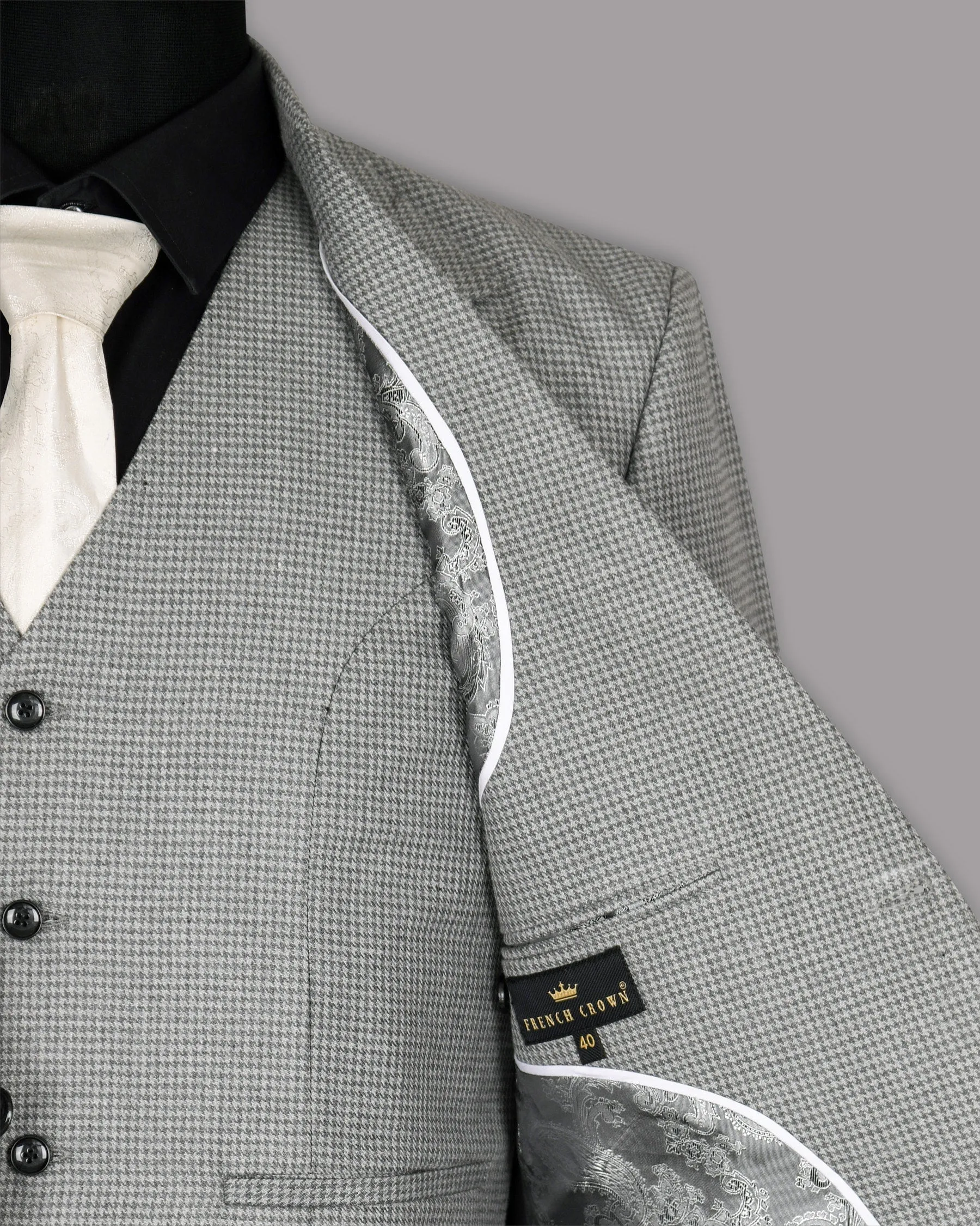 Aluminum Grey Houndstooth Sport Blazer