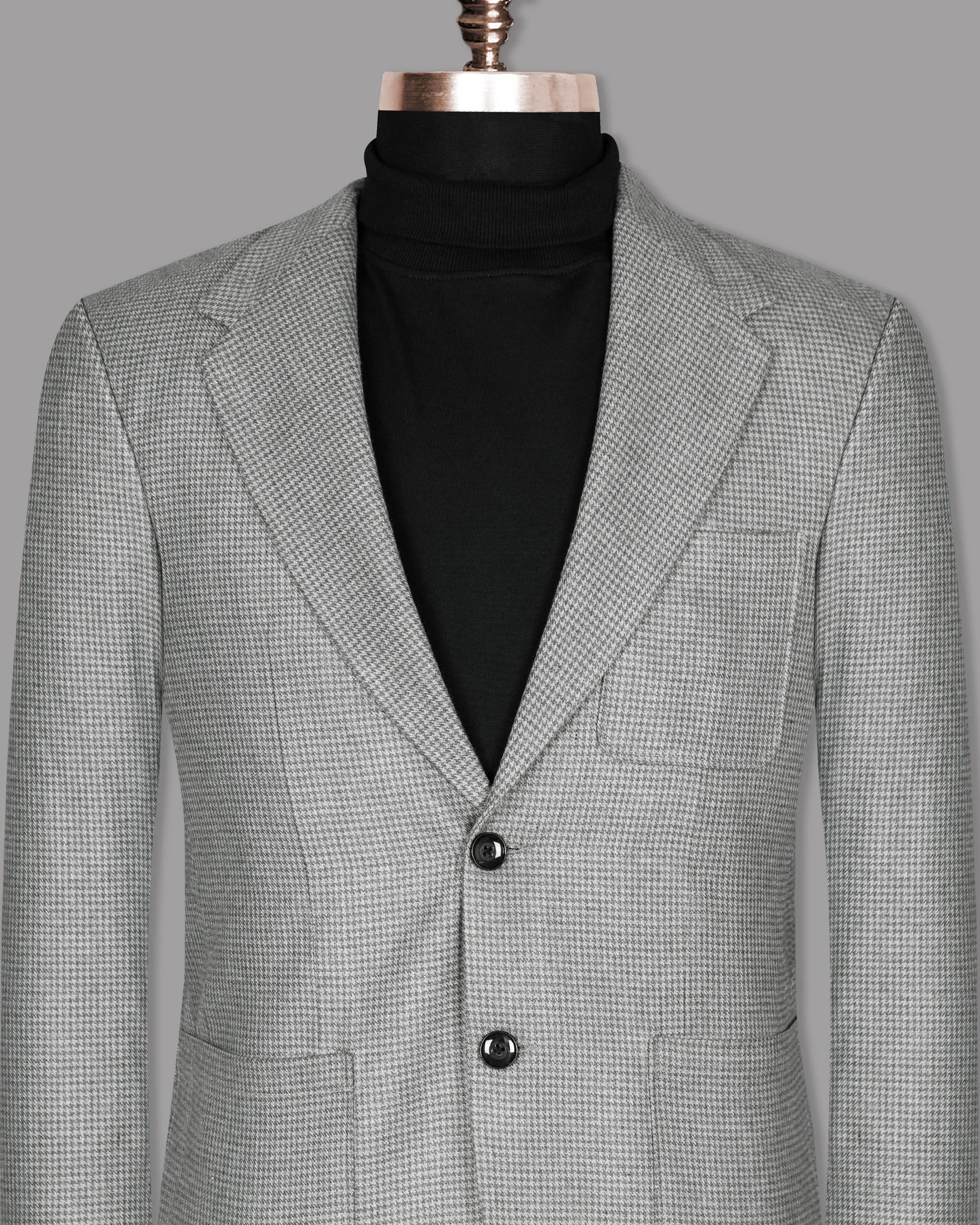 Aluminum Grey Houndstooth Sport Blazer