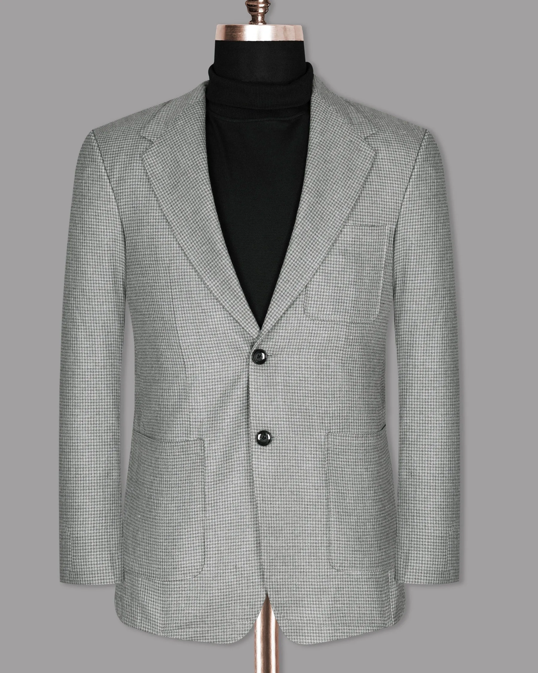 Aluminum Grey Houndstooth Sport Blazer