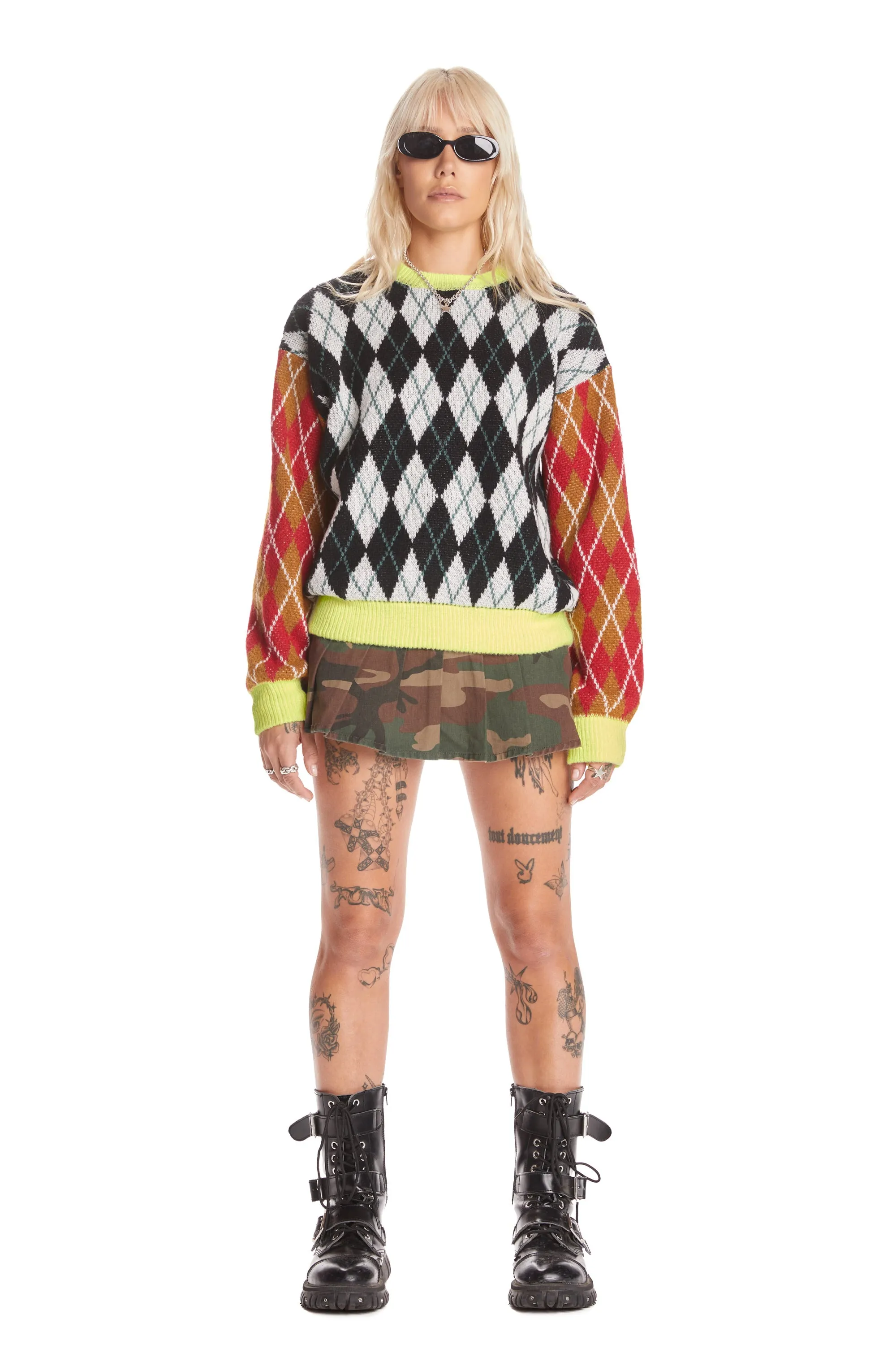 Argyle Block Sweater