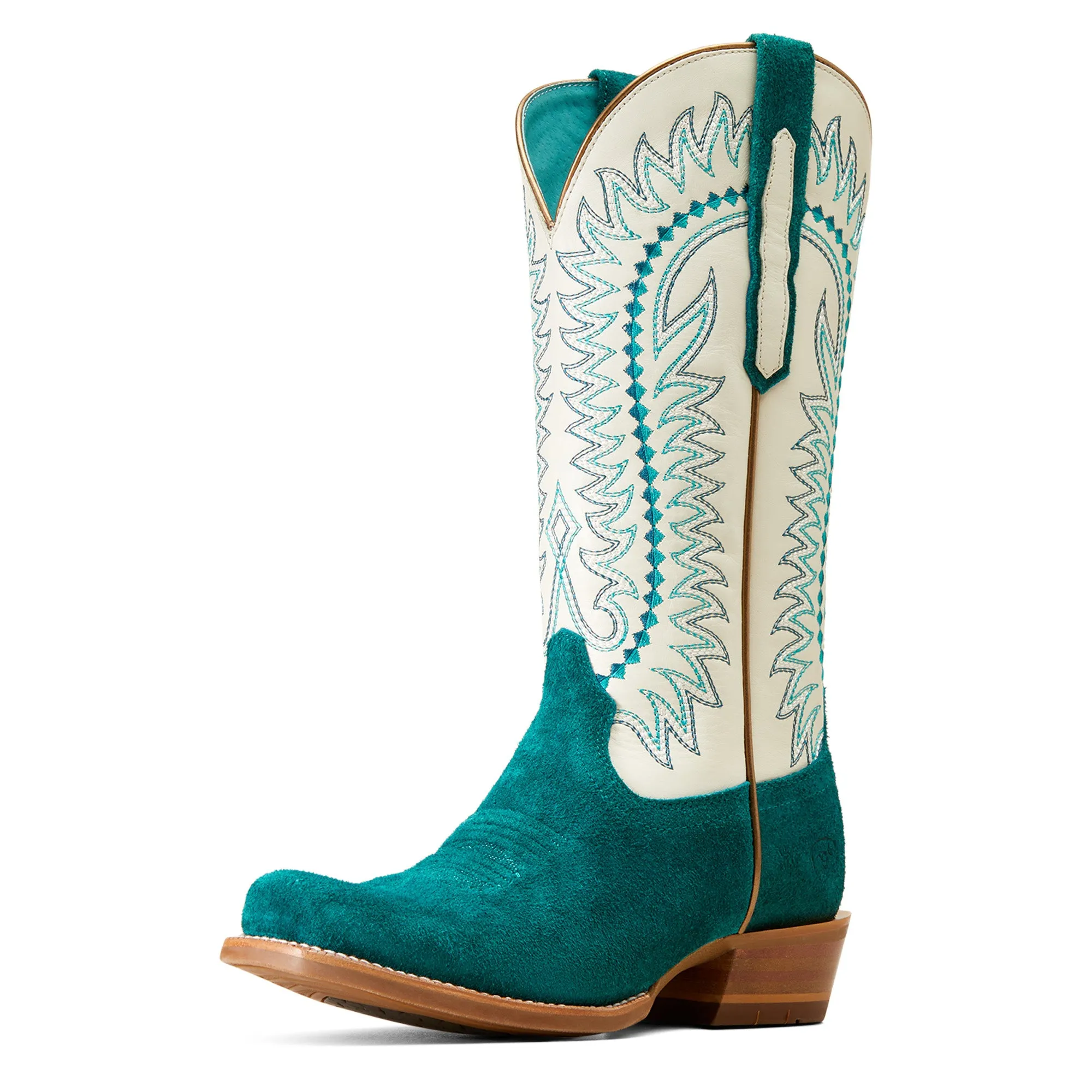 Ariat Ladies 10047046 Derby Monroe Western Boots in Ancient Turquoise Roughout