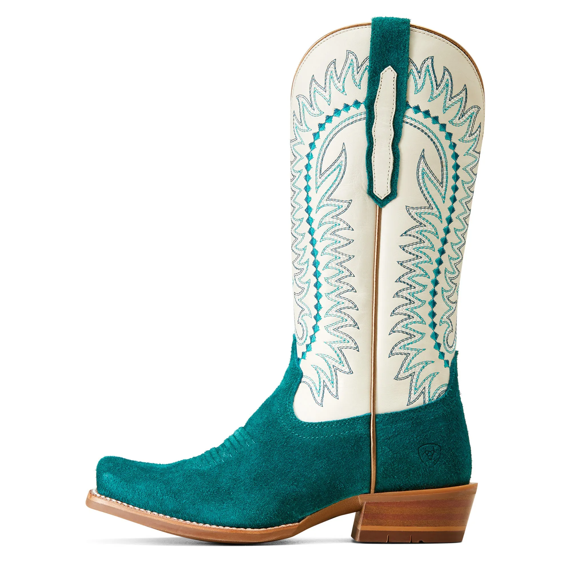 Ariat Ladies 10047046 Derby Monroe Western Boots in Ancient Turquoise Roughout