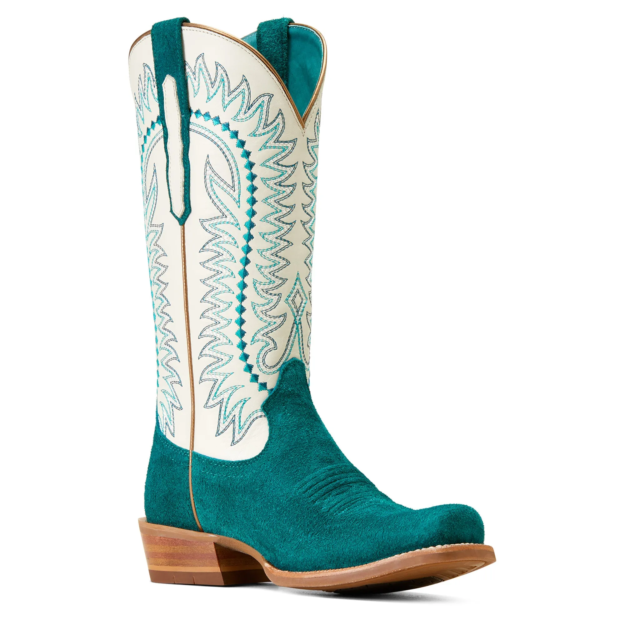 Ariat Ladies 10047046 Derby Monroe Western Boots in Ancient Turquoise Roughout