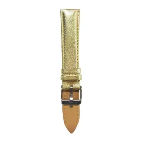 ARIES GOLD METALLIC GOLD SAFFIANO AG-L0027 LEATHER STRAP