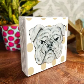 AUDRA STYLE | SMALL BULLDOG WOOD BLOCK 3.5" X 3.5"