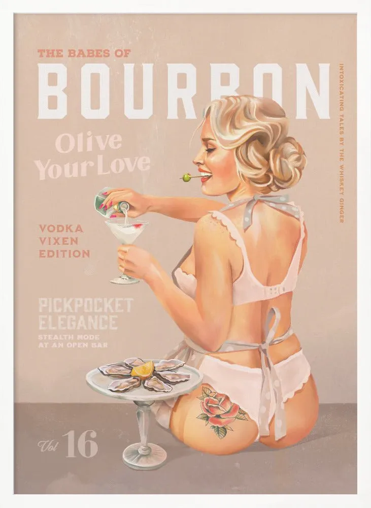 Babes of Bourbon Vol 16 Vintage Vodka Martini Pin Up Girl , By Brett Gramse