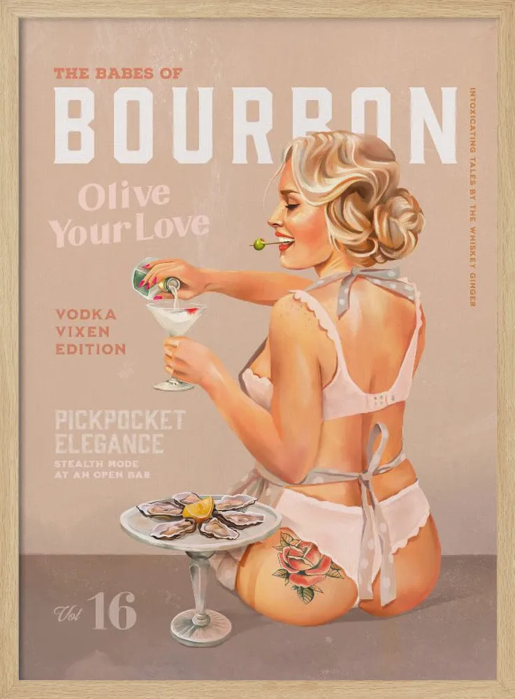 Babes of Bourbon Vol 16 Vintage Vodka Martini Pin Up Girl , By Brett Gramse