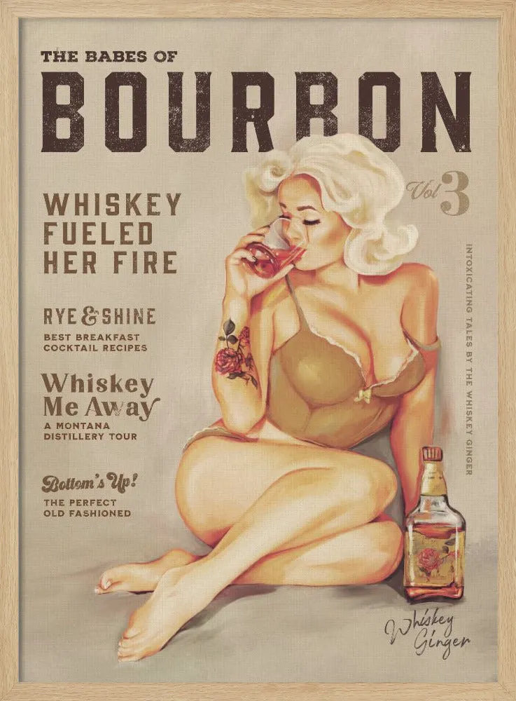 Babes of Bourbon Vol 3 Sexy Vintage Pin Up Girl Drinking Whiskey , By Brett Gramse