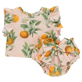 Baby Girls Abigail 2-Piece Set - Pink Botanical Oranges