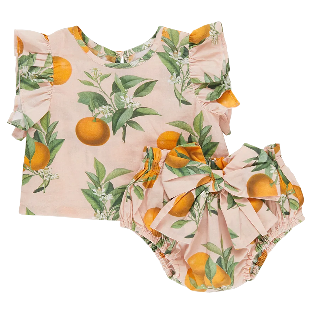 Baby Girls Abigail 2-Piece Set - Pink Botanical Oranges