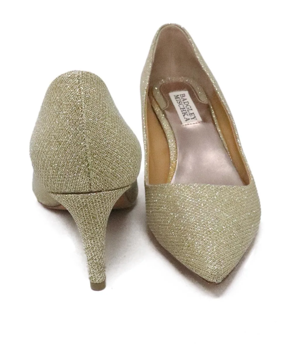 Badgley Mischka Gold Lurex Heels sz 6.5