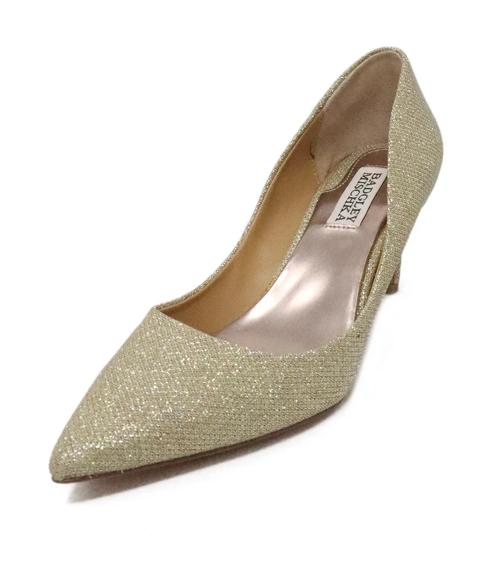 Badgley Mischka Gold Lurex Heels sz 6.5