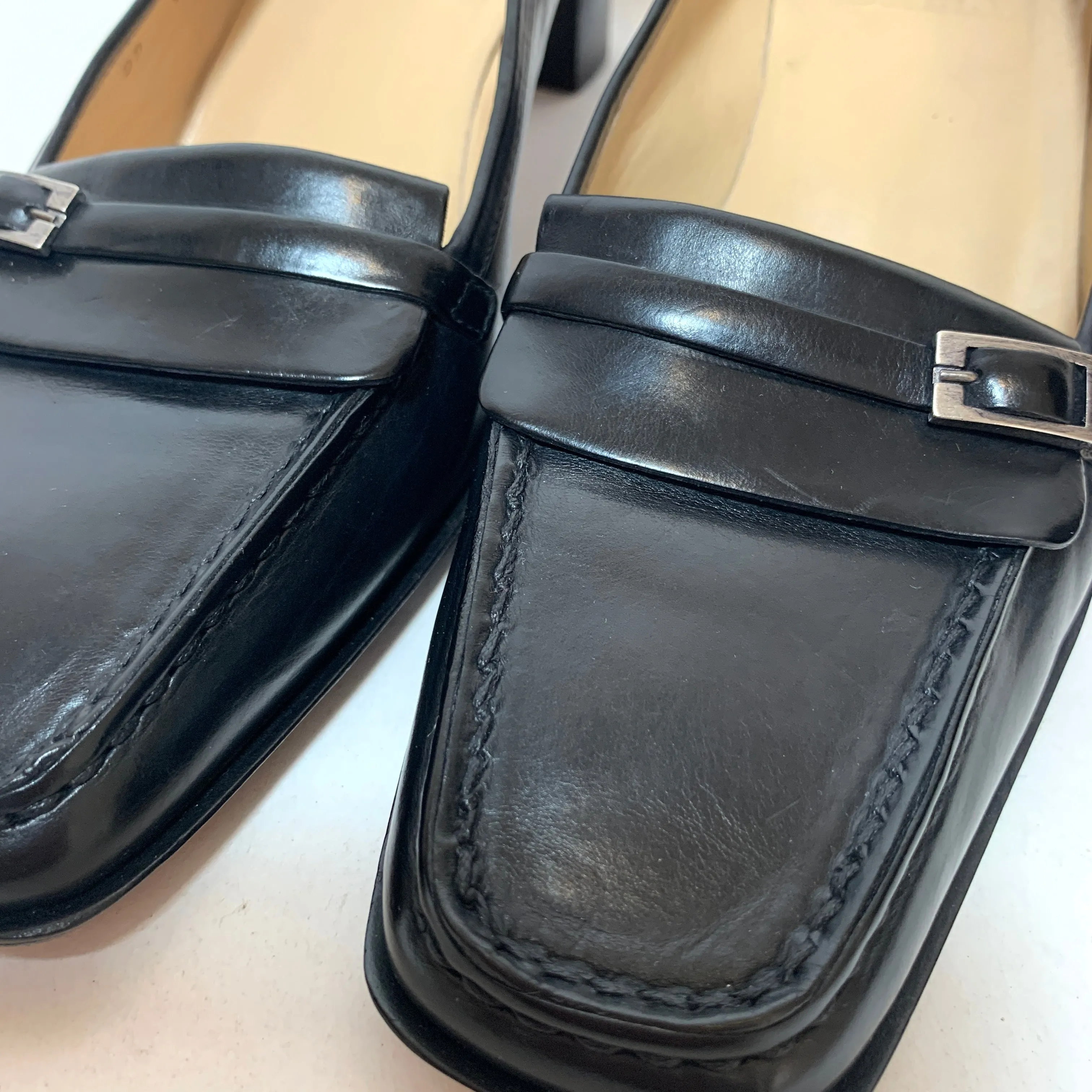 Bally Black Leather Block-Heel Pumps | Pre Loved |