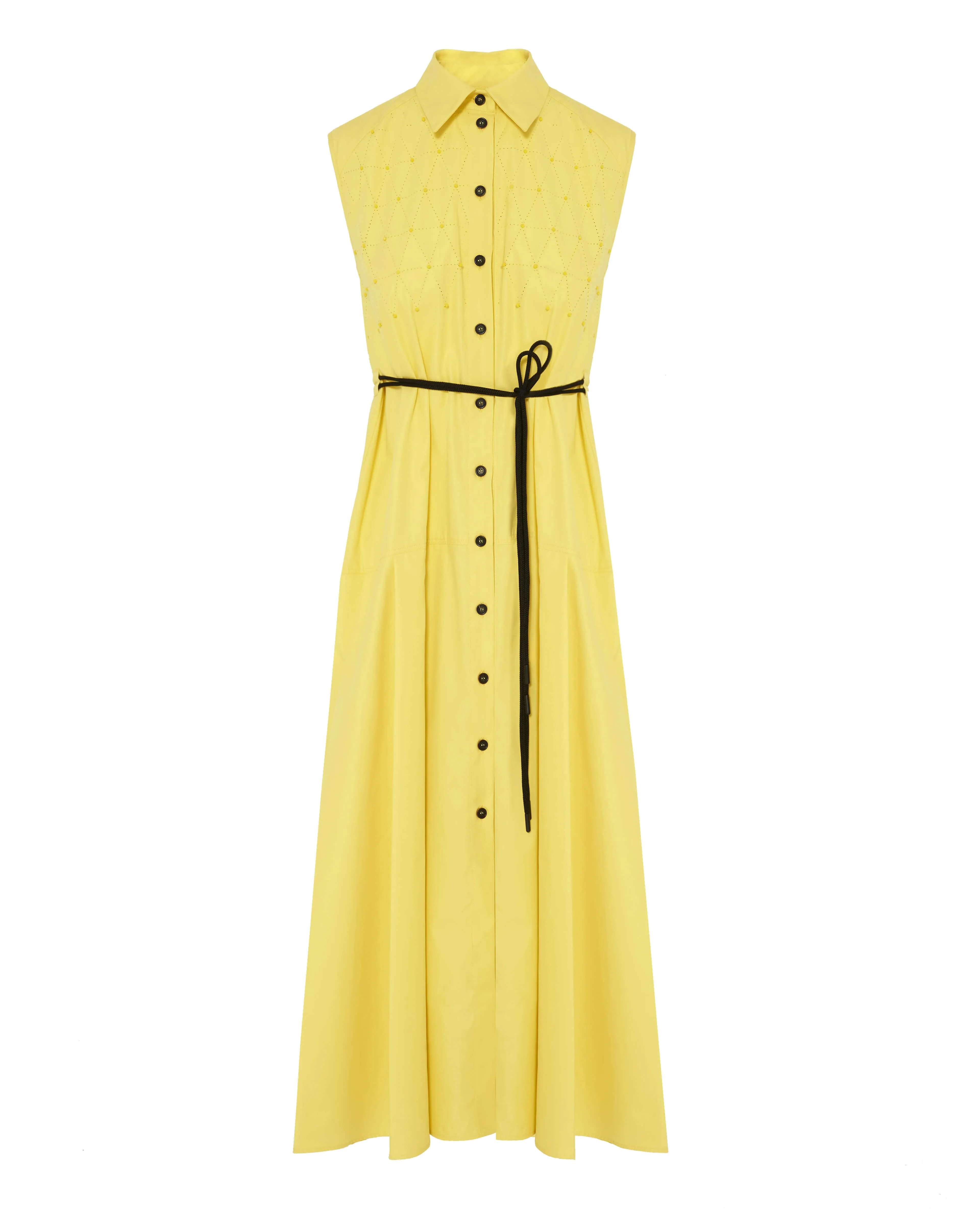 Beatrice B Yellow Dress With Cutwork And Beads