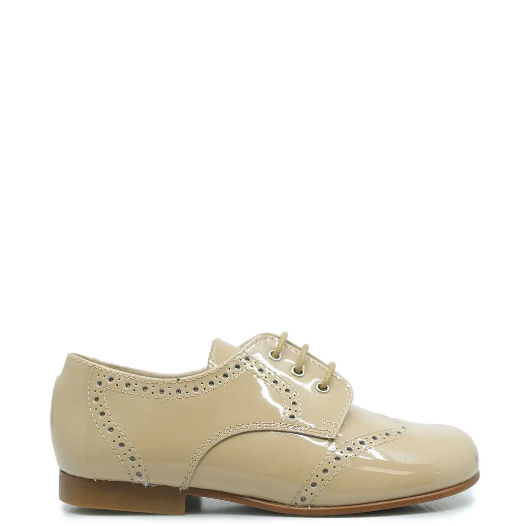 Beberlis Beige Patent Wingtip Oxford