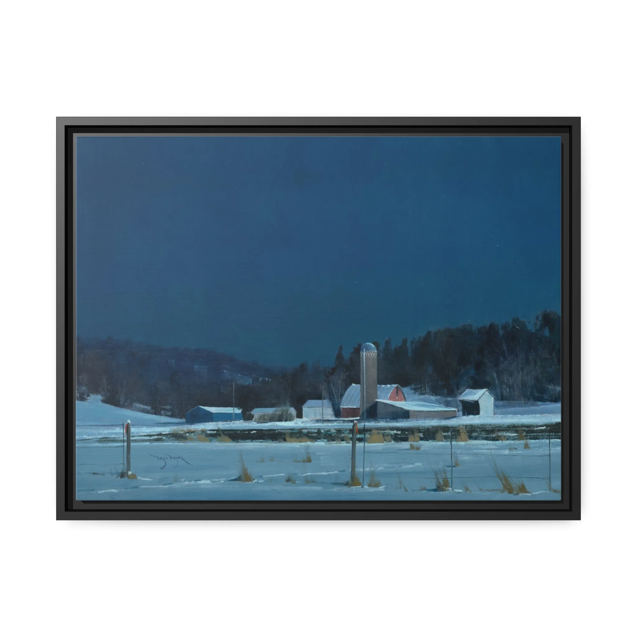 Ben Bauer: "Drifting Moonlight" - Framed Canvas Reproduction