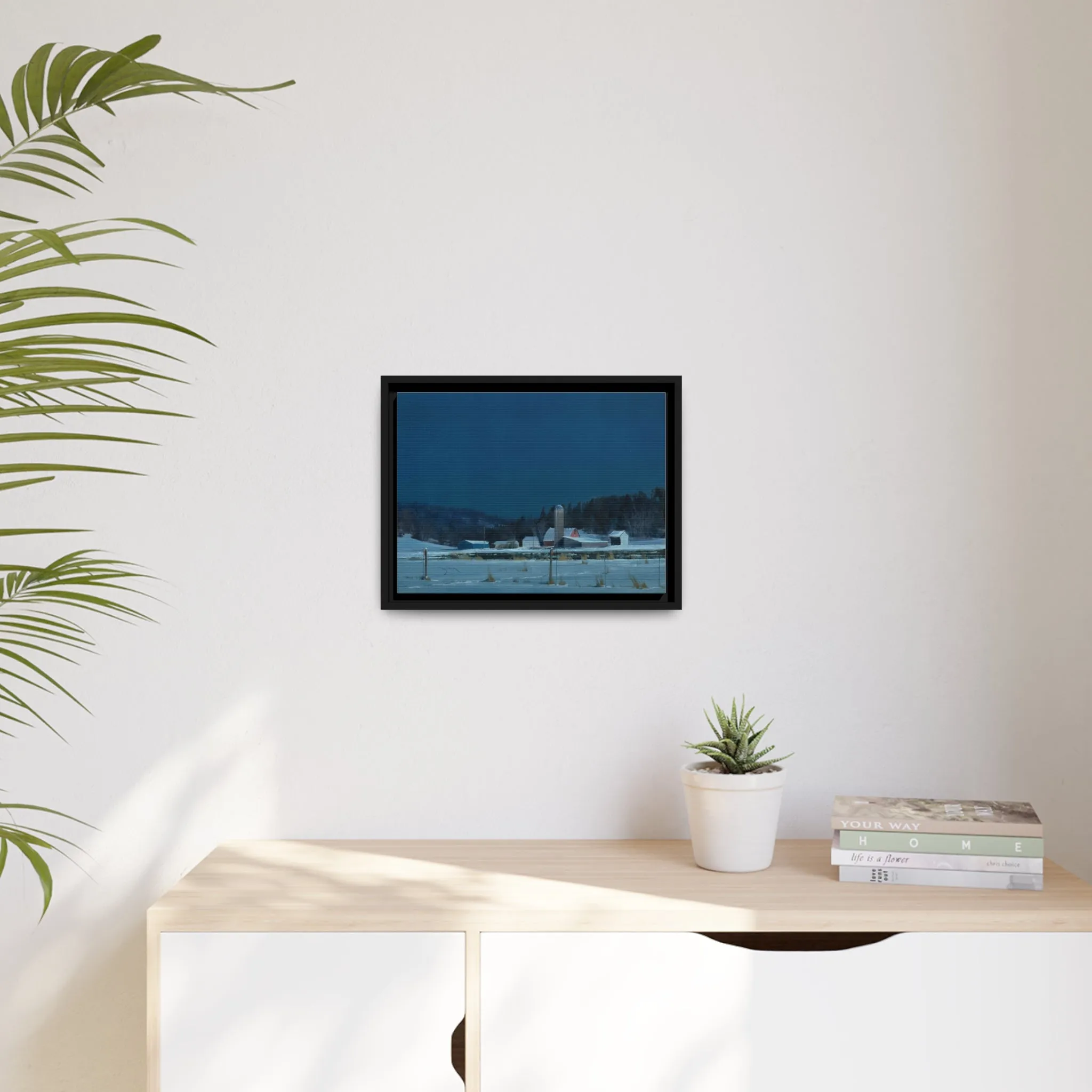 Ben Bauer: "Drifting Moonlight" - Framed Canvas Reproduction