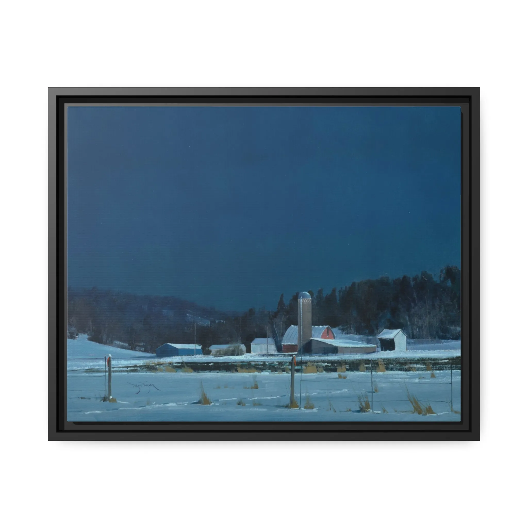 Ben Bauer: "Drifting Moonlight" - Framed Canvas Reproduction