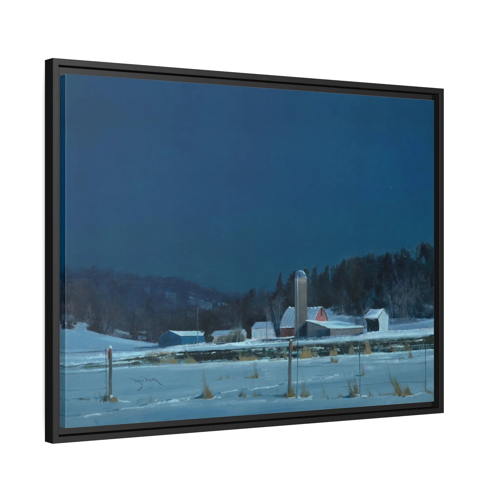 Ben Bauer: "Drifting Moonlight" - Framed Canvas Reproduction