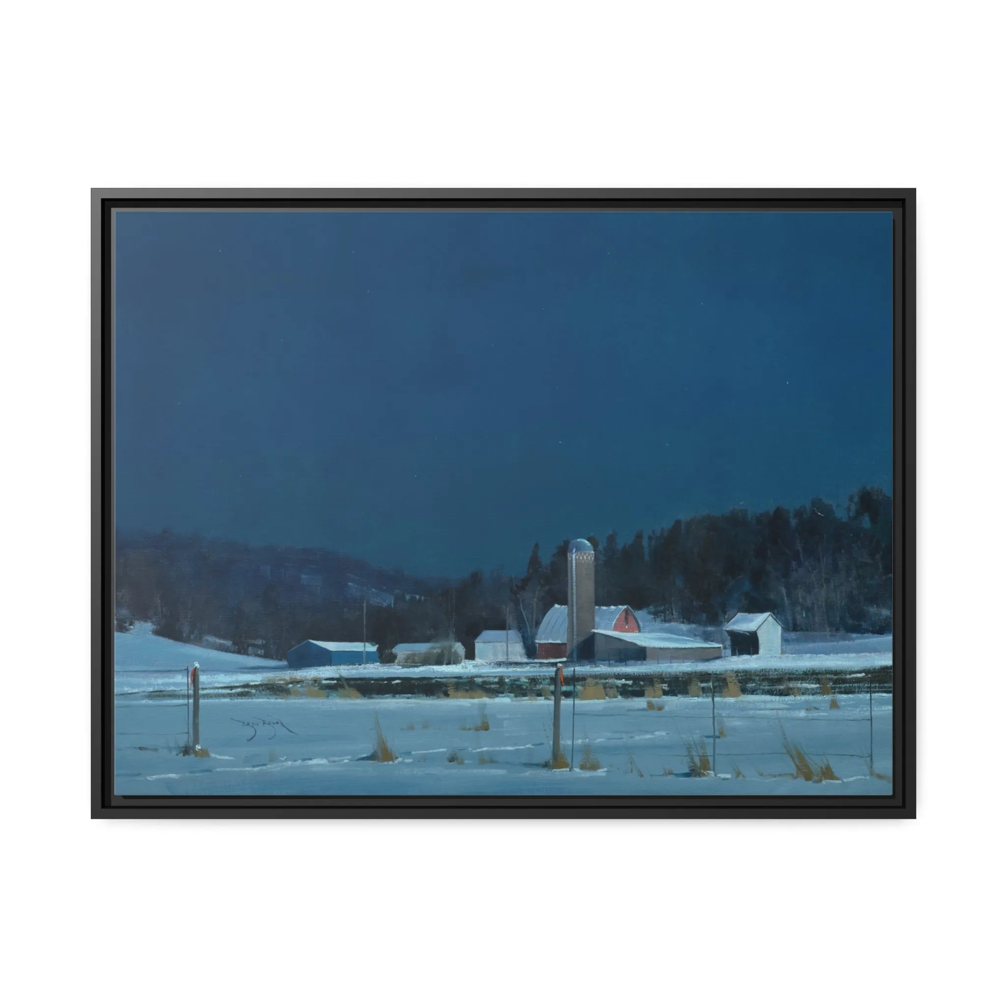 Ben Bauer: "Drifting Moonlight" - Framed Canvas Reproduction