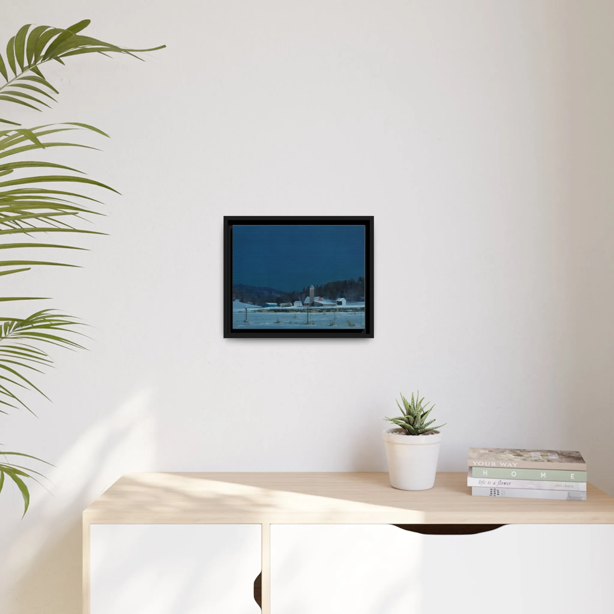 Ben Bauer: "Drifting Moonlight" - Framed Canvas Reproduction