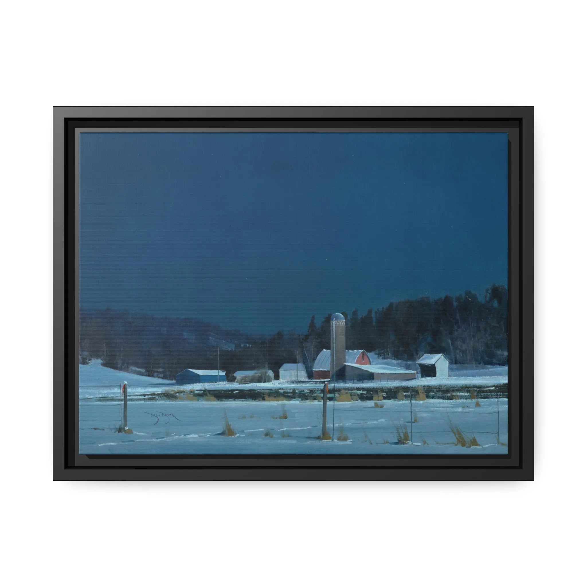 Ben Bauer: "Drifting Moonlight" - Framed Canvas Reproduction