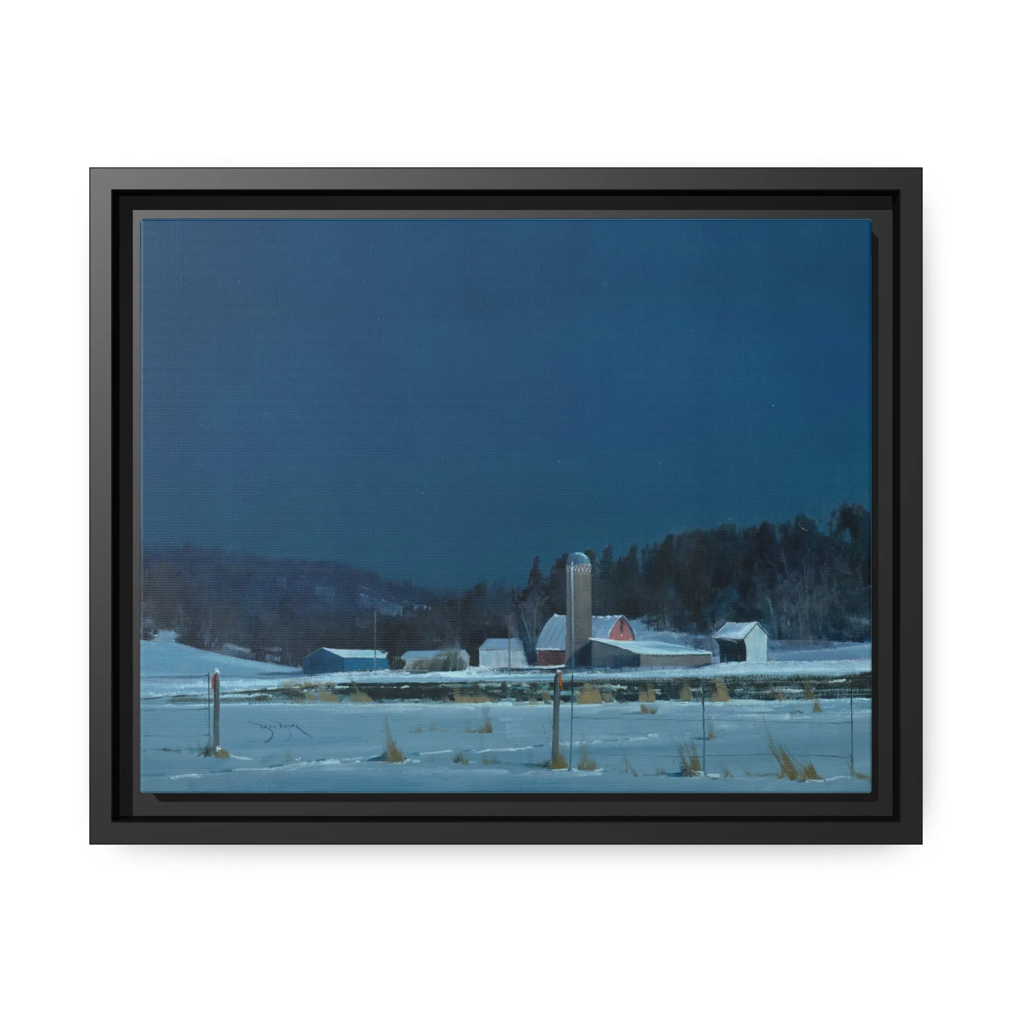 Ben Bauer: "Drifting Moonlight" - Framed Canvas Reproduction