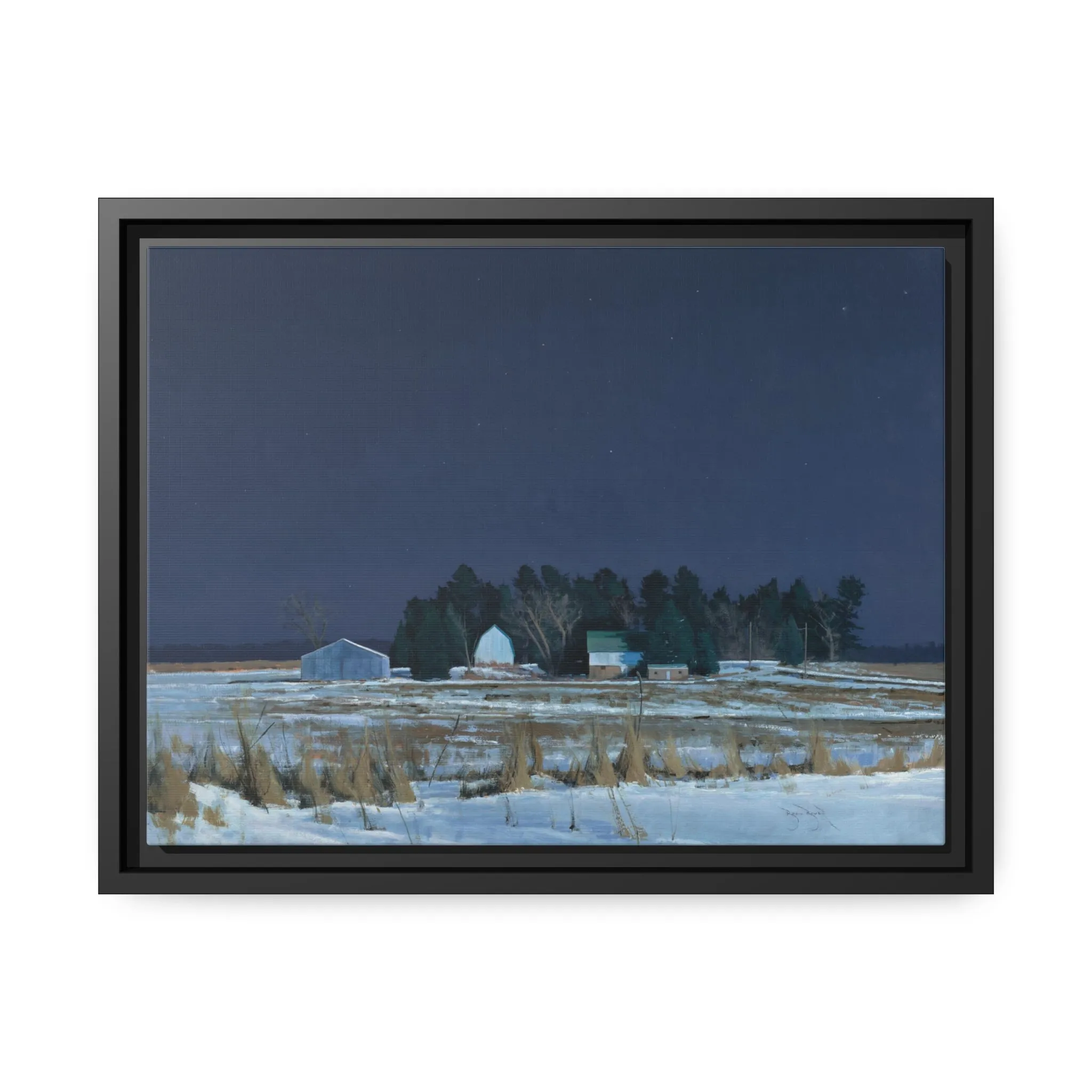 Ben Bauer: "Midnight at 20 Below" - Framed Canvas Reproduction