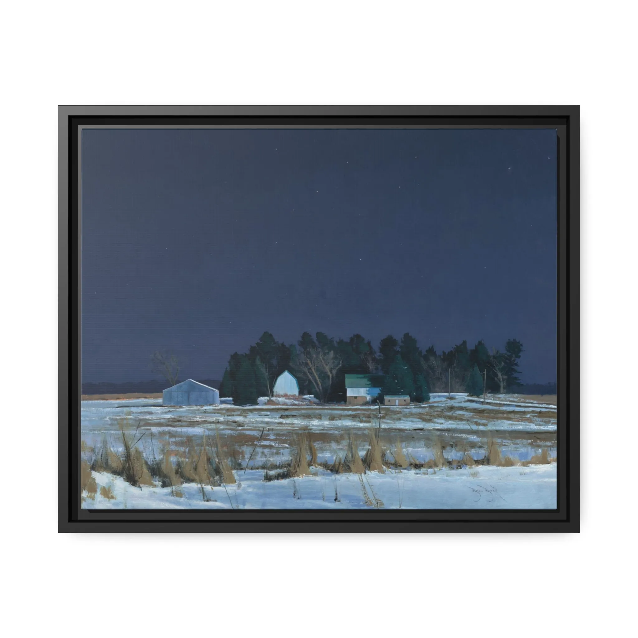 Ben Bauer: "Midnight at 20 Below" - Framed Canvas Reproduction