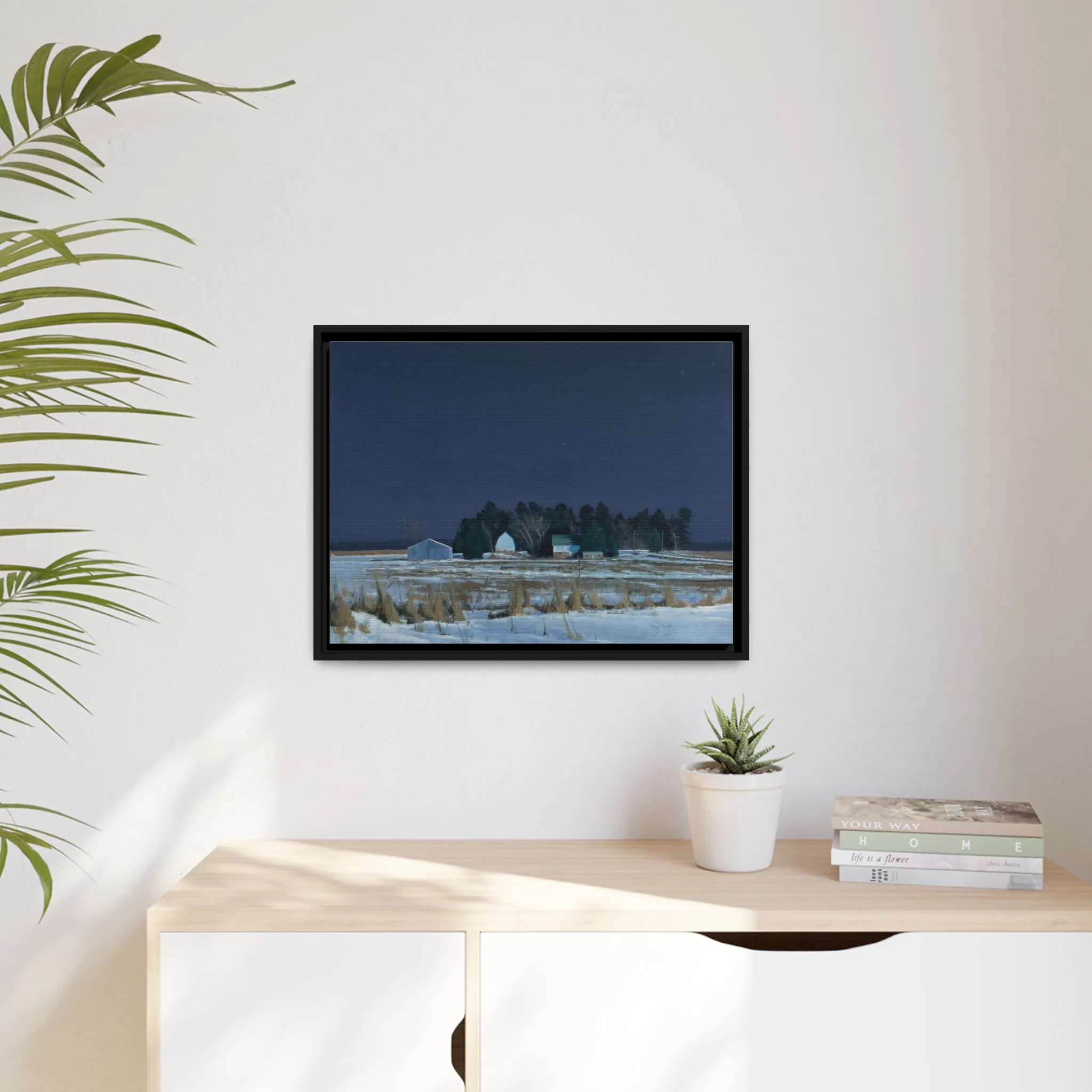 Ben Bauer: "Midnight at 20 Below" - Framed Canvas Reproduction