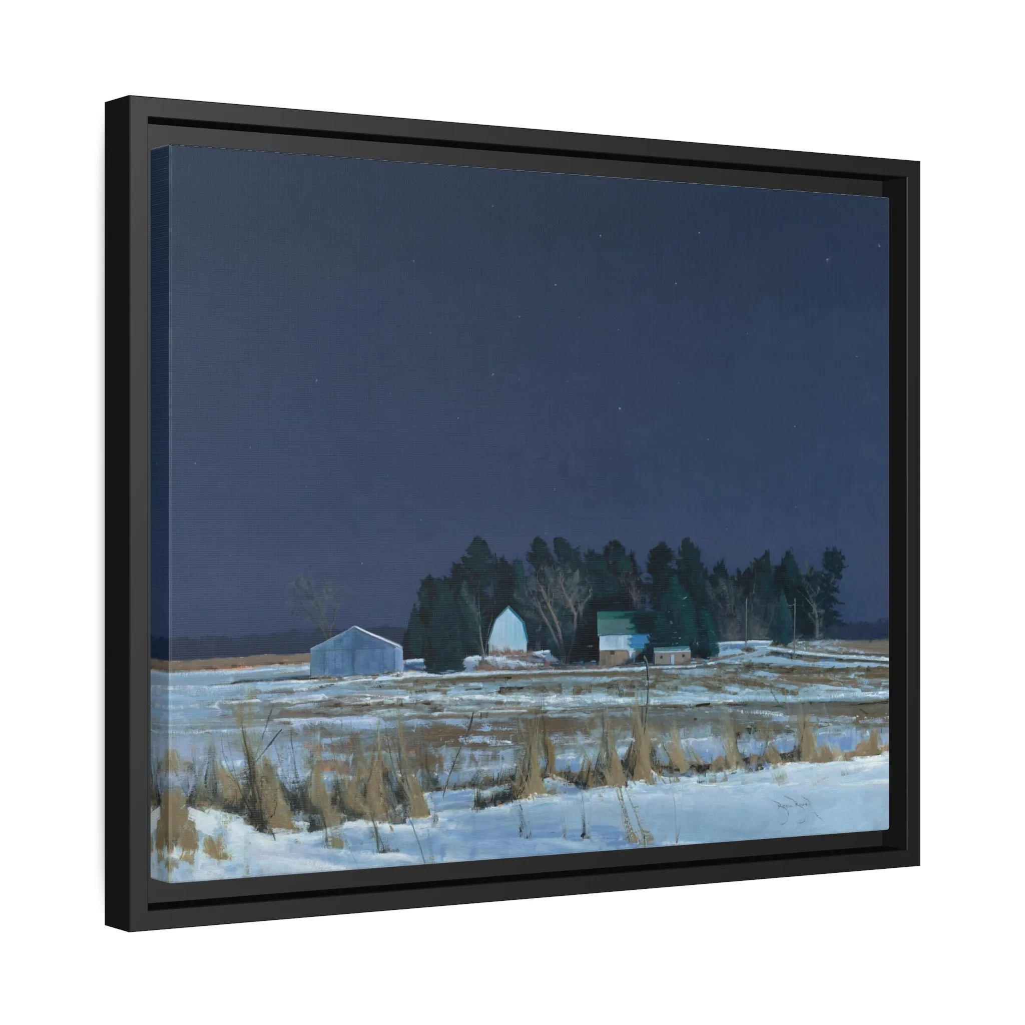 Ben Bauer: "Midnight at 20 Below" - Framed Canvas Reproduction